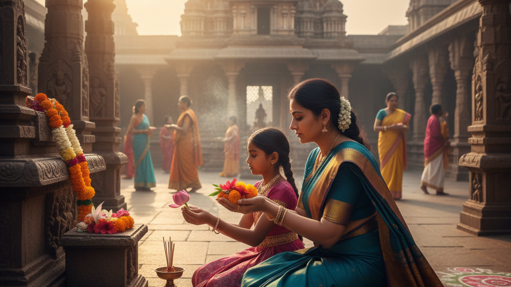 Offering Flowers at Sacred Temples e1765782323698